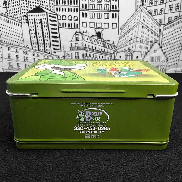 Beetle Bailey Metal Army Green Lunch Box 2002 Bosley Boxes Vintage Comic Themed - Picture 11 of 14